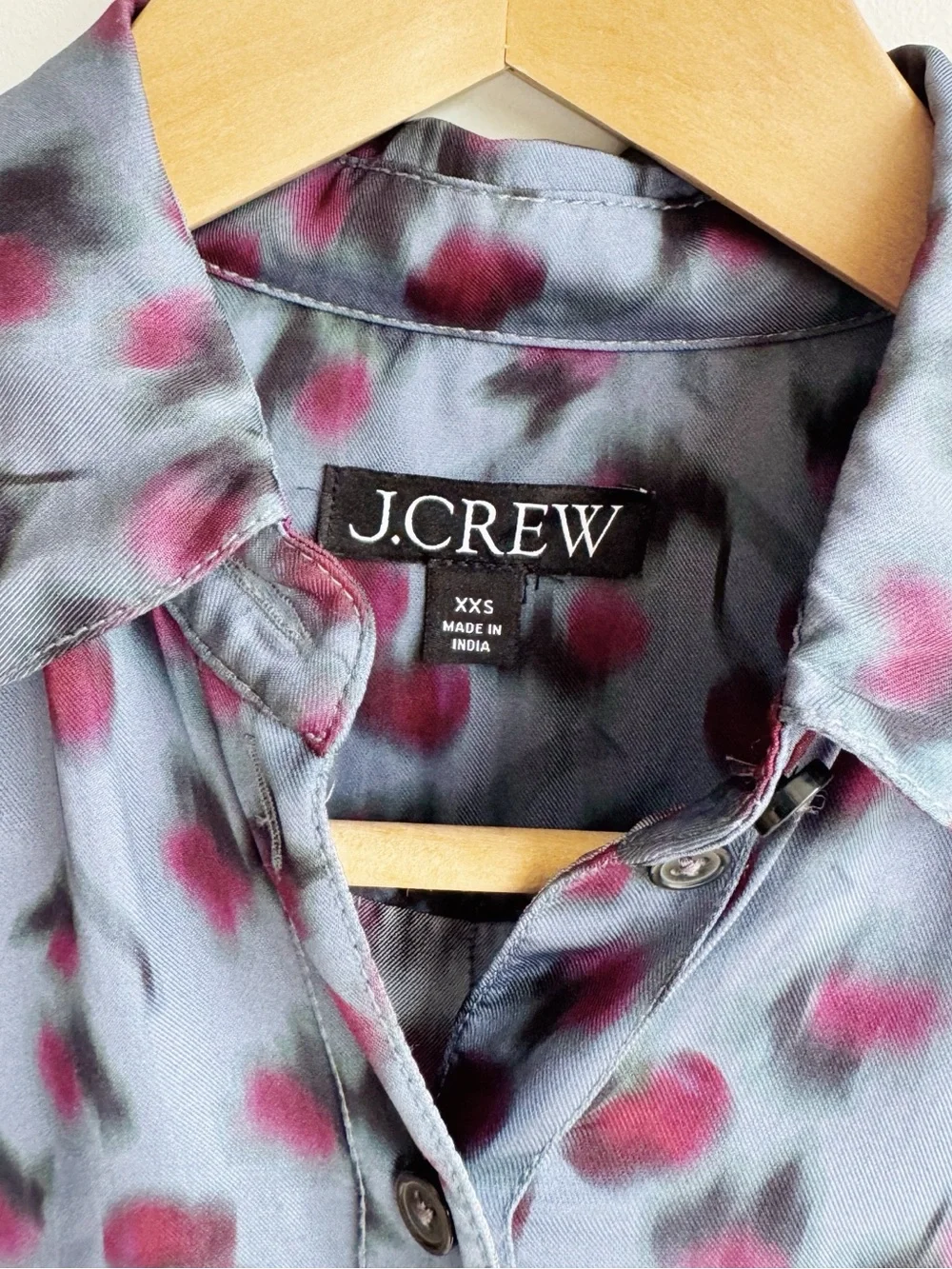 J. Crew Cherry Cola Drapey Viscose Button Down Shirt XXS
